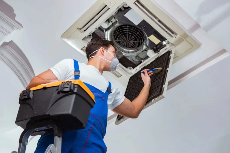 Robotic air duct cleaning equipment in action.